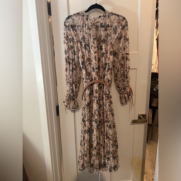 Antonio Melani x Nicola Bathie Claire Floral Crew Neck Long Sleeve Belted Dress - Picture 4 of 7